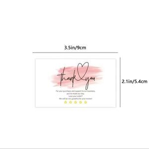 30pcs/pack Pink Thank You Cards With Five Stars Pattern, Appreciation cards